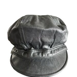 GENUINE LEATHER NEWSBOY CAP